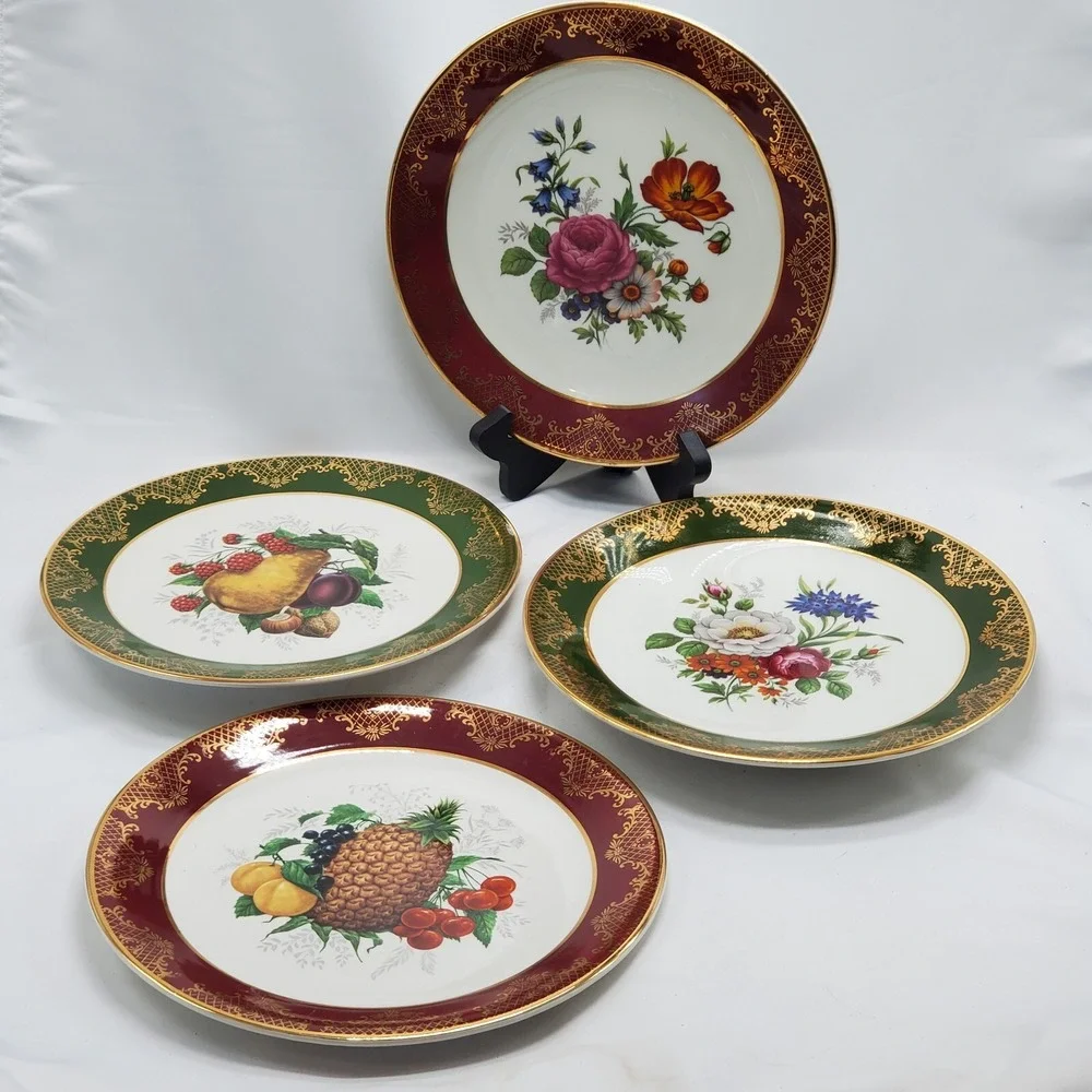 Set of 4 Royal Falcon Gift Ware Weatherby Stunning Plates Stoke-on-Trent England